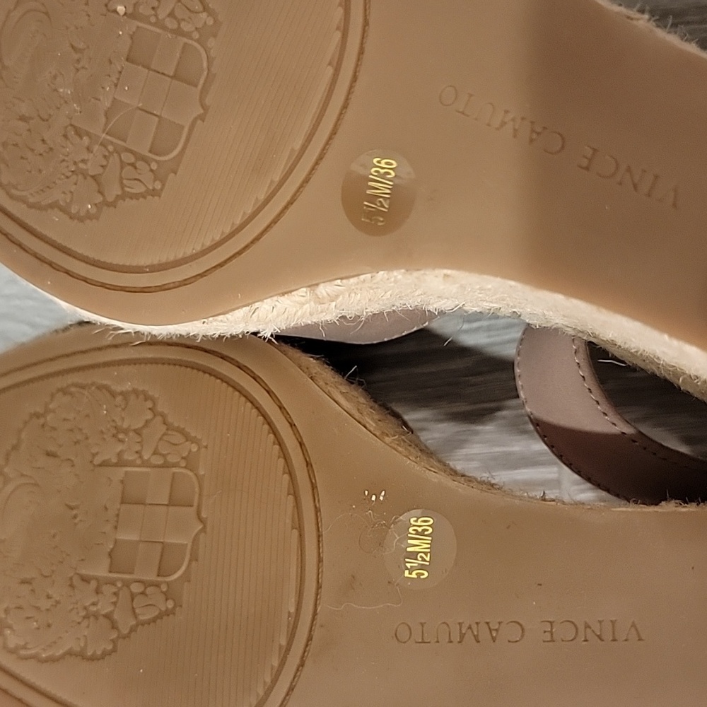 Vince Camuto Meehan Espadrille Wedge Sandals Taupe Size 5.5 - Picture 9 of 10